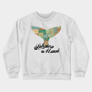 Lahaina,Maui Tapa Tribal Whales Crewneck Sweatshirt